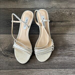 Nina Elegant Silver Strappy Sandals